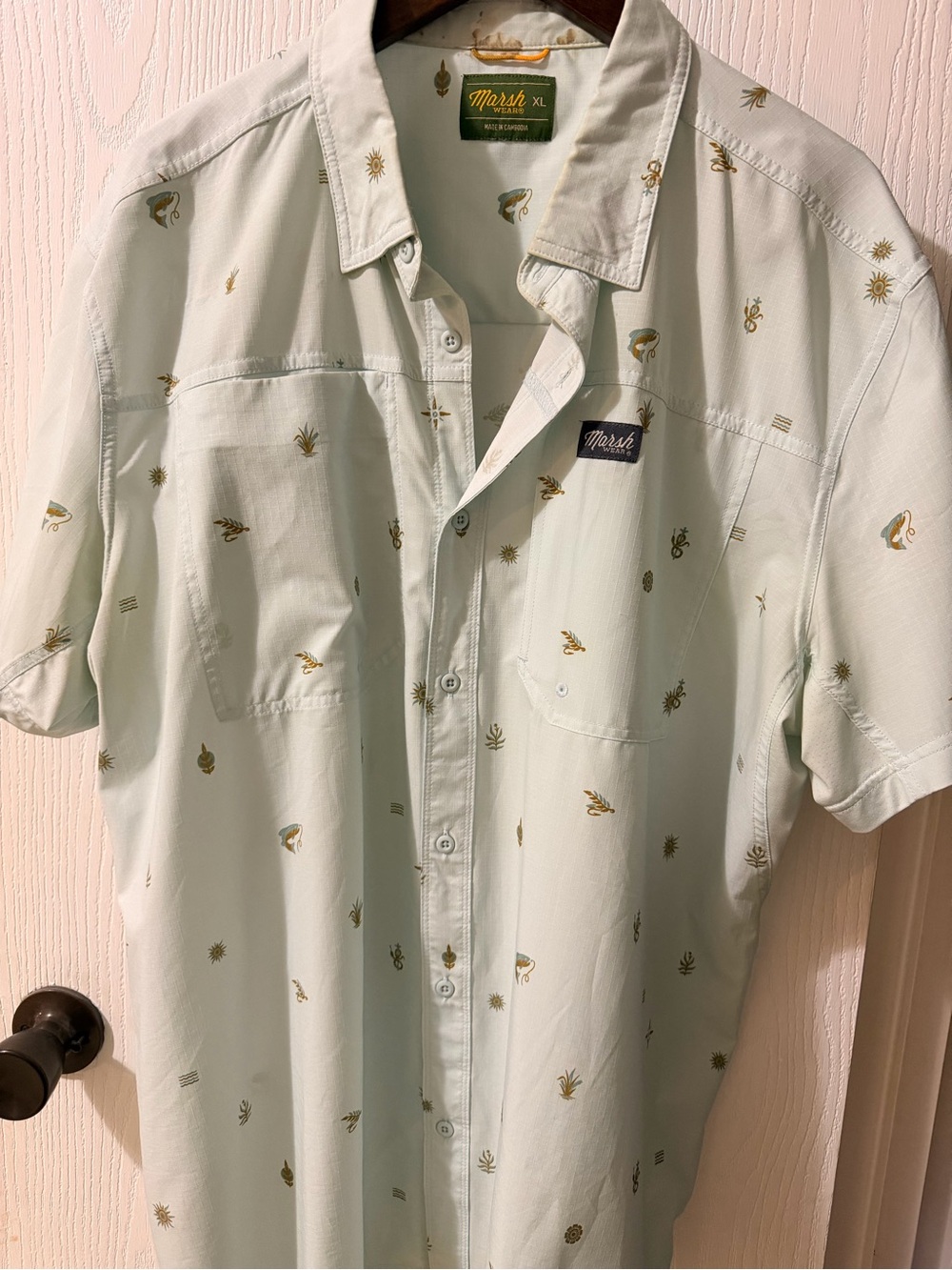 Marsh Mint Short-Sleeve Button-Down Shirt
